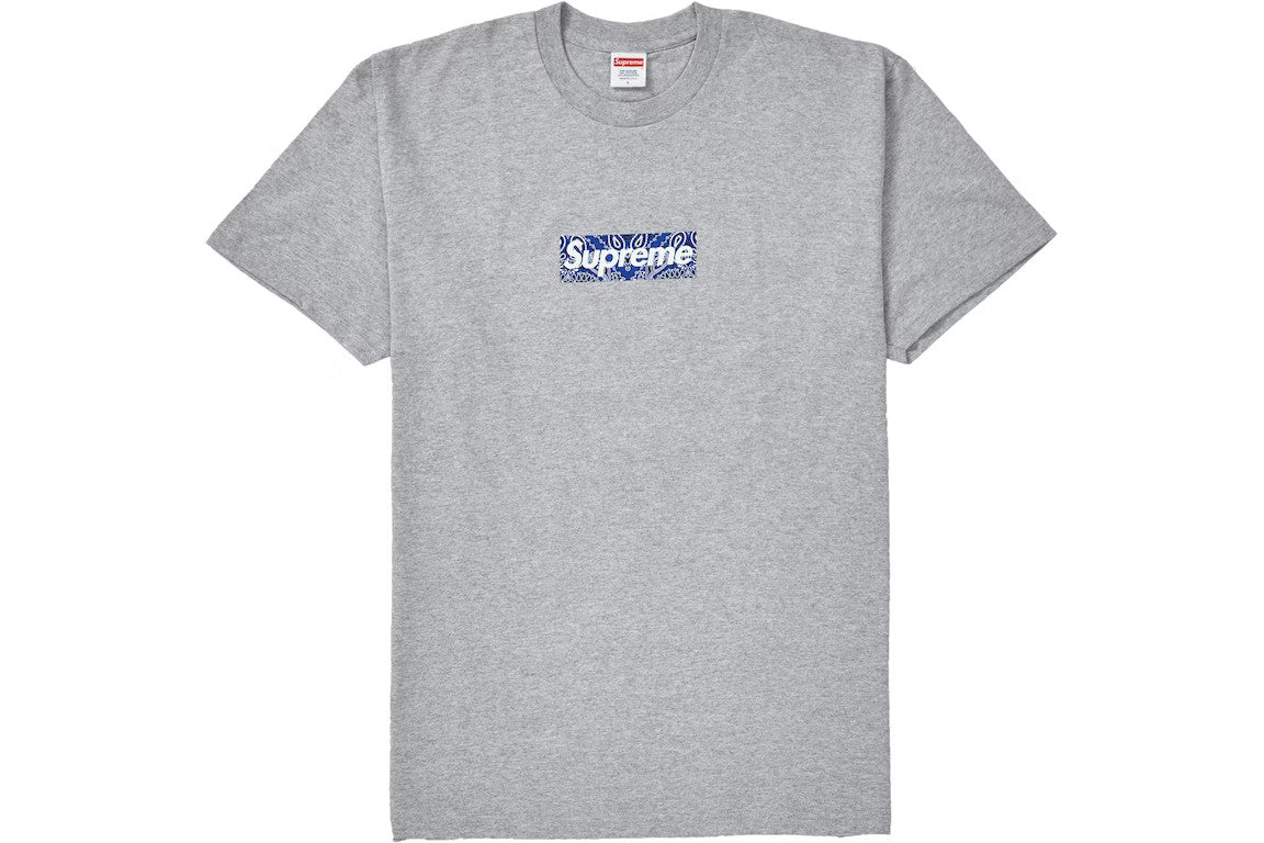 Supreme Bandana Box Logo Tee Heather Grey – vortexstore