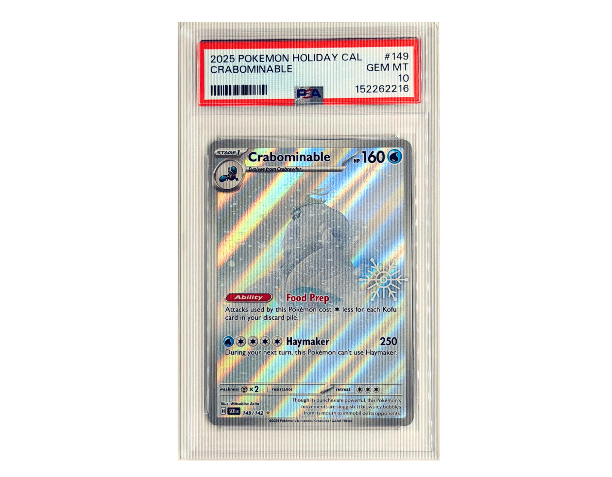 Pokémon Crabominable (SCR 149) snowflake stamped - PSA 10- Stellar Crown