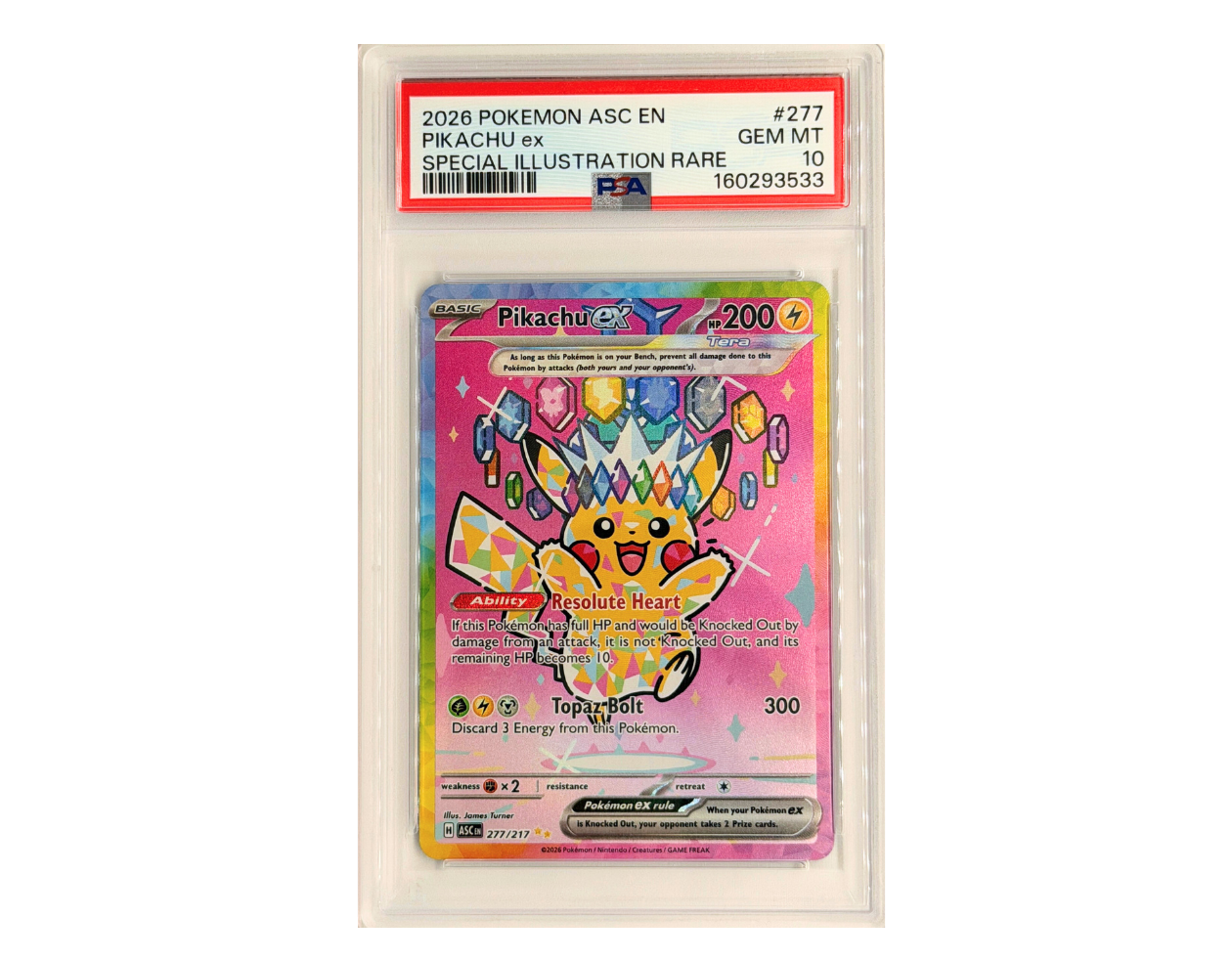Pokémon - Pikachu ex (ASC 277) - PSA 10 - Ascended Heroes