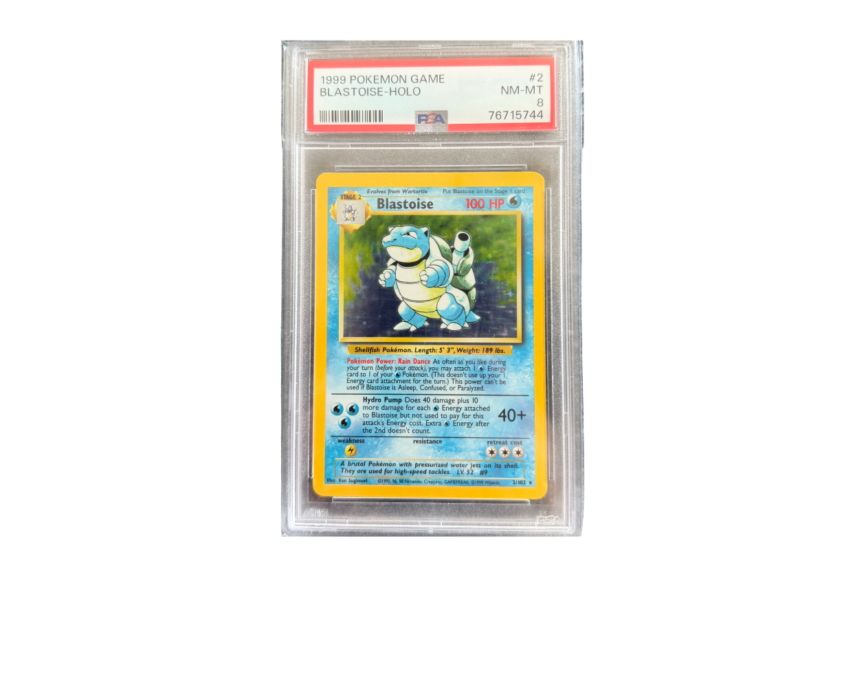 Pokémon Blastoise (BS 2) - PSA 8 - Base Set