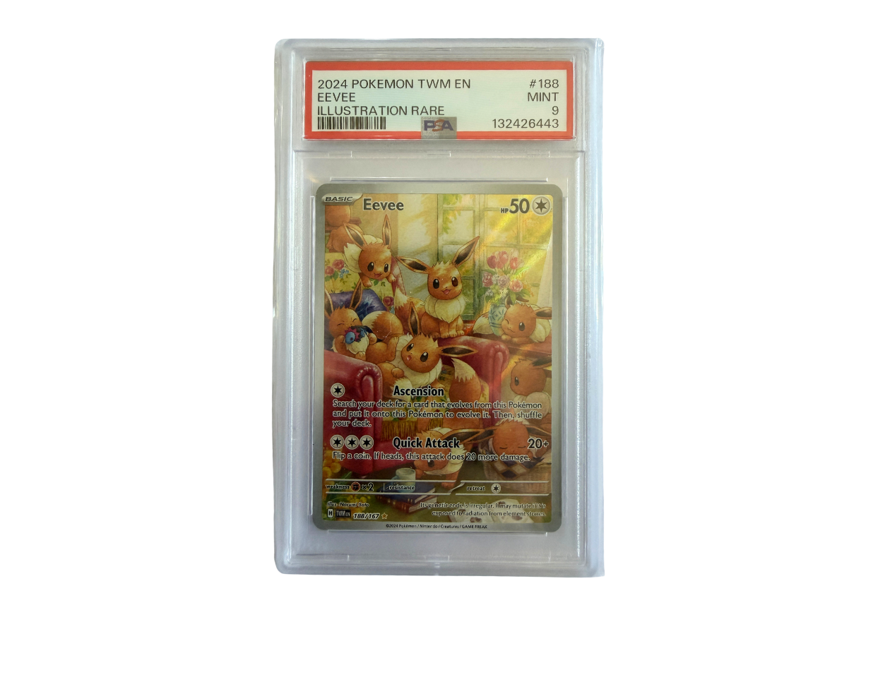 Pokémon Eevee (TWM 188) - PSA 9 - Twilight Masquarade