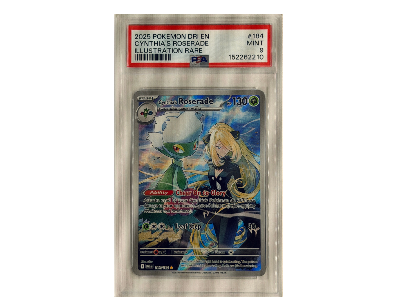 Pokémon Cynthia's Roserade (DRI 184)- PSA 9 -  Destined Rivals