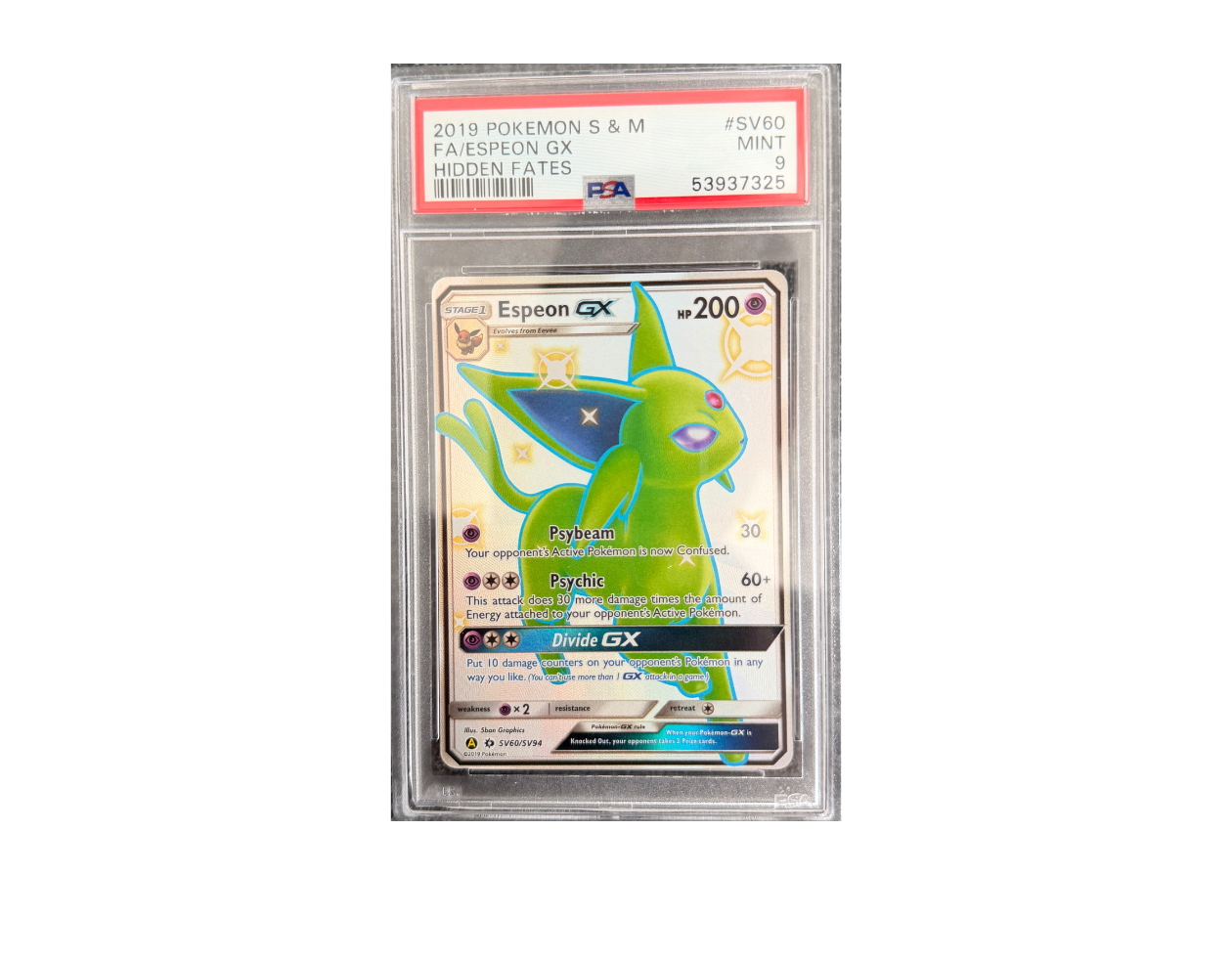 Pokémon Espeon GX (HIF SV60) - PSA 9 - Hidden Fates