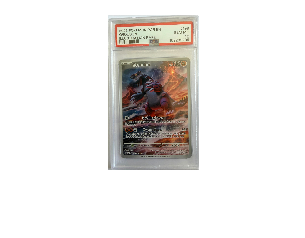 Pokémon Groudon (PAR 199) - PSA 10 - Paradox Rift