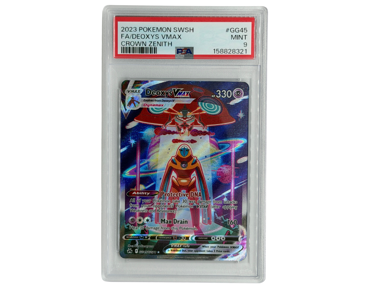 Pokémon Deoxys VMAX (CRZ GG45) - PSA 9 - Crown Zenith