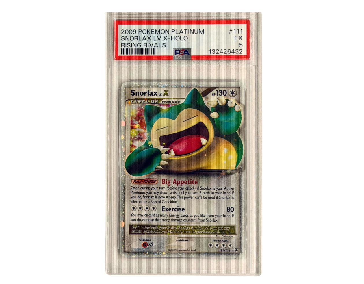 Pokémon Snorlax LV.X (RR 111) - PSA 5 - Rising Rivals