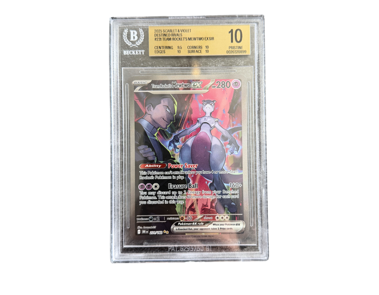 Pokémon Team Rocket's Mewtwo ex (DRI 231) - BGS 10 Pristine - Destined Rivals