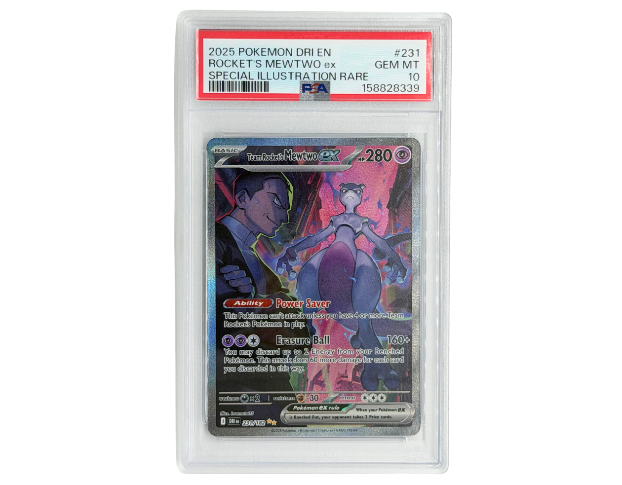 Team Rocket's Mewtwo ex (DRI 231) - PSA 10 - Destined Rivals