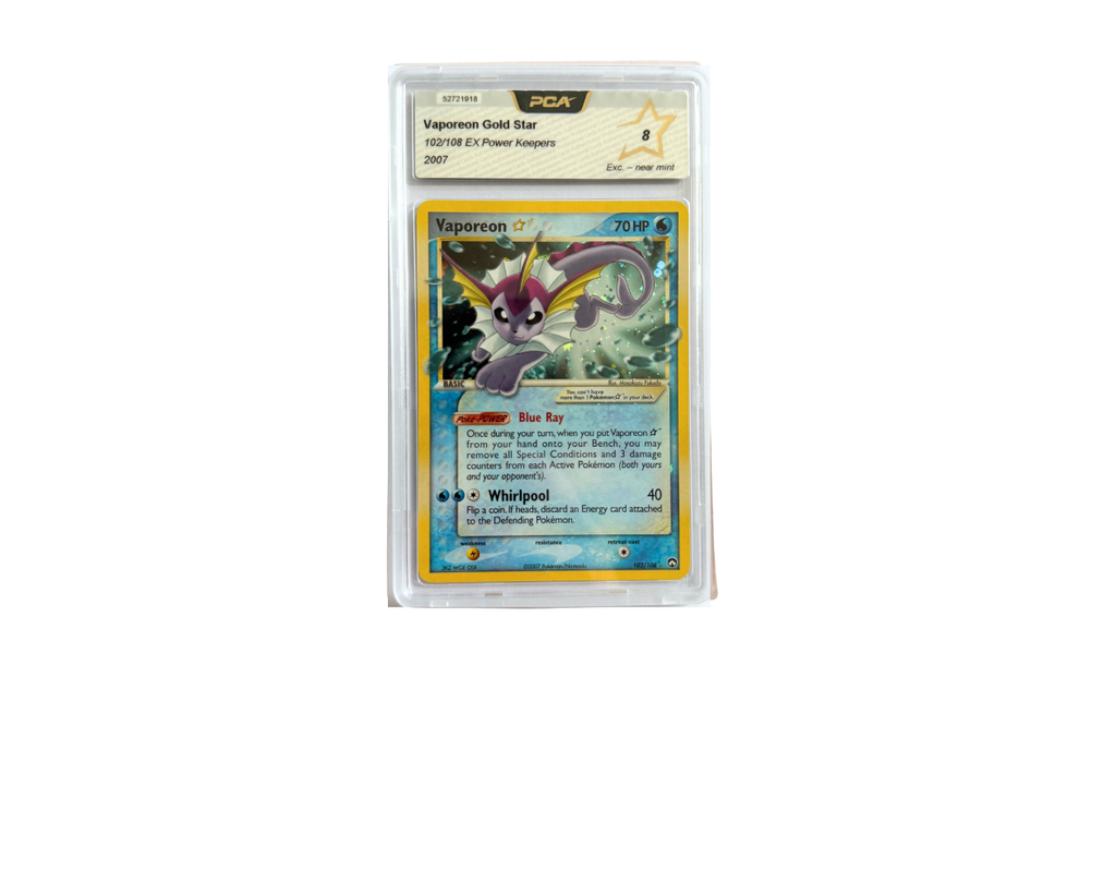 Pokémon Vaporeon Gold Star (PK 102) - PCA 8 - Ex Power Keepers