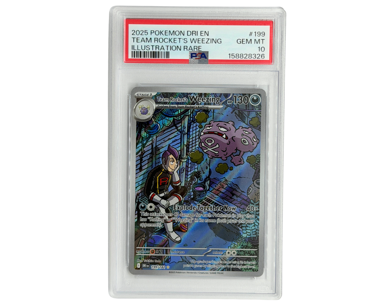 Pokémon Team Rocket's Weezing (DRI 199) - PSA 10 - Destined Rivals