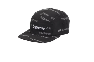 Supreme Reflective Jacquard Camp Cap Black