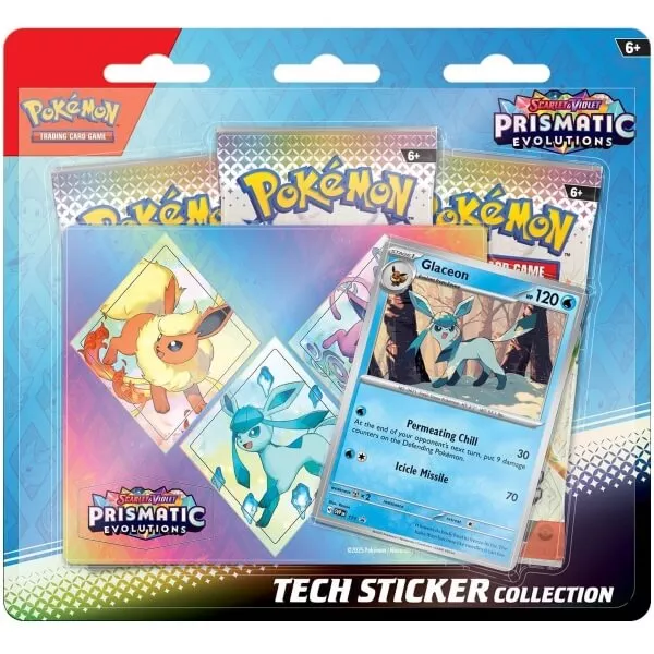 Pokémon Prismatic Evolutions Tech Sticker Collection - Sylveon / Leafeon / Glaceon