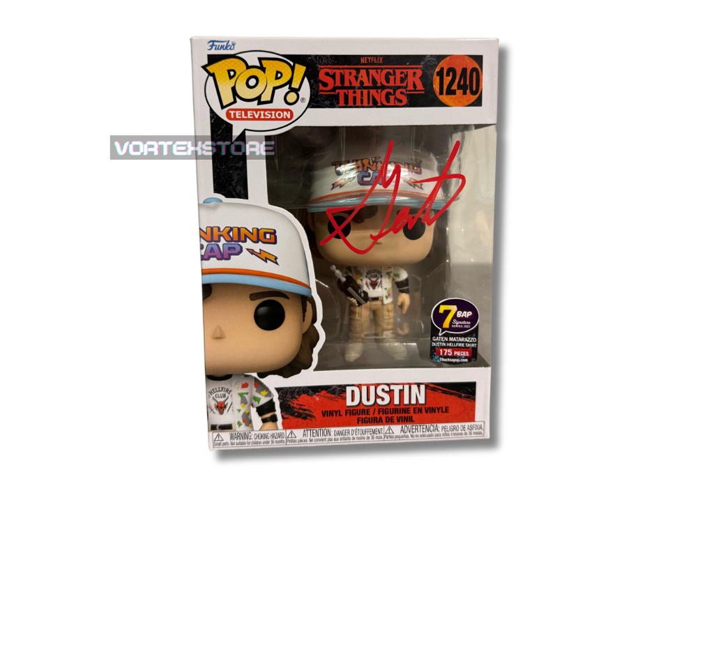 Funko Pop! #1240 Stranger Things: Dustin - podepsaná hercem Gaten Matarazzo