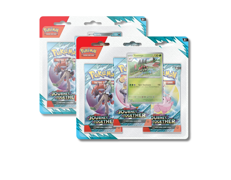 Pokémon Scarlet & Violet Journey Together 3-Pack Blister Booster (Scrafty/Yanmega)