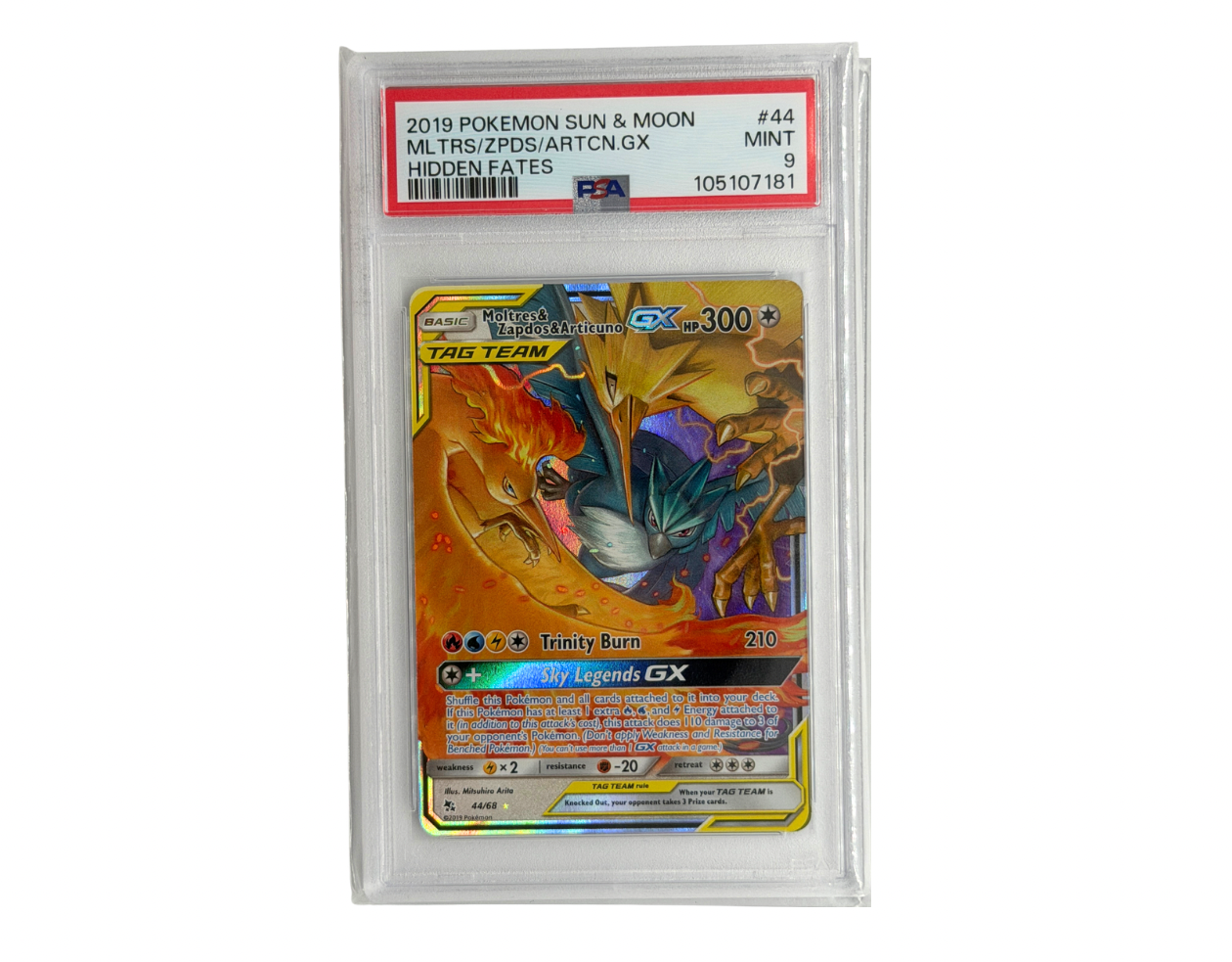 Pokémon Moltres & Zapdos & Articuno GX (HIF 44) - PSA 9 - Hidden Fates