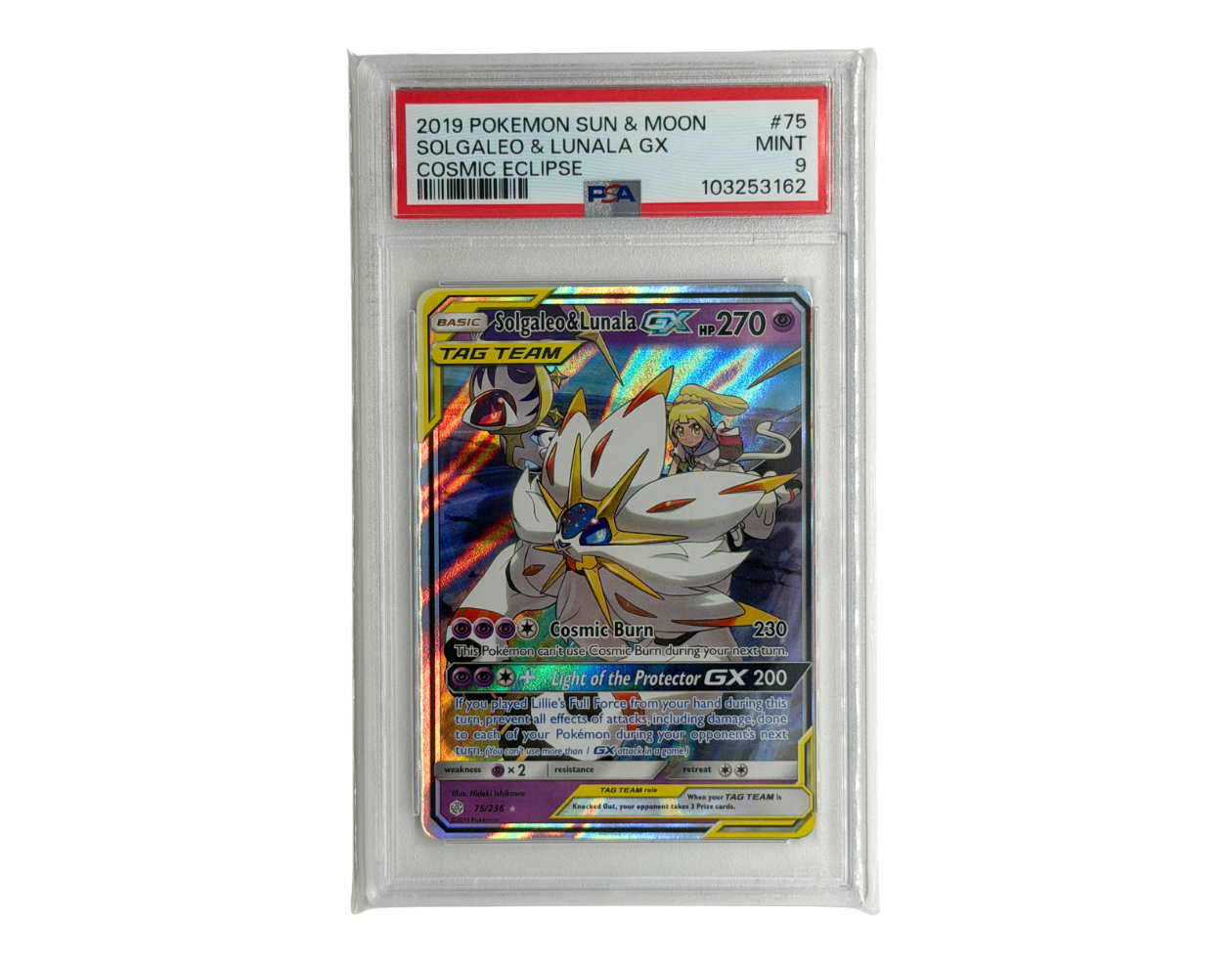 Pokémon Arceus & Dialga & Palkia GX (CEC 156) - PSA 9 - Cosmic Eclipse