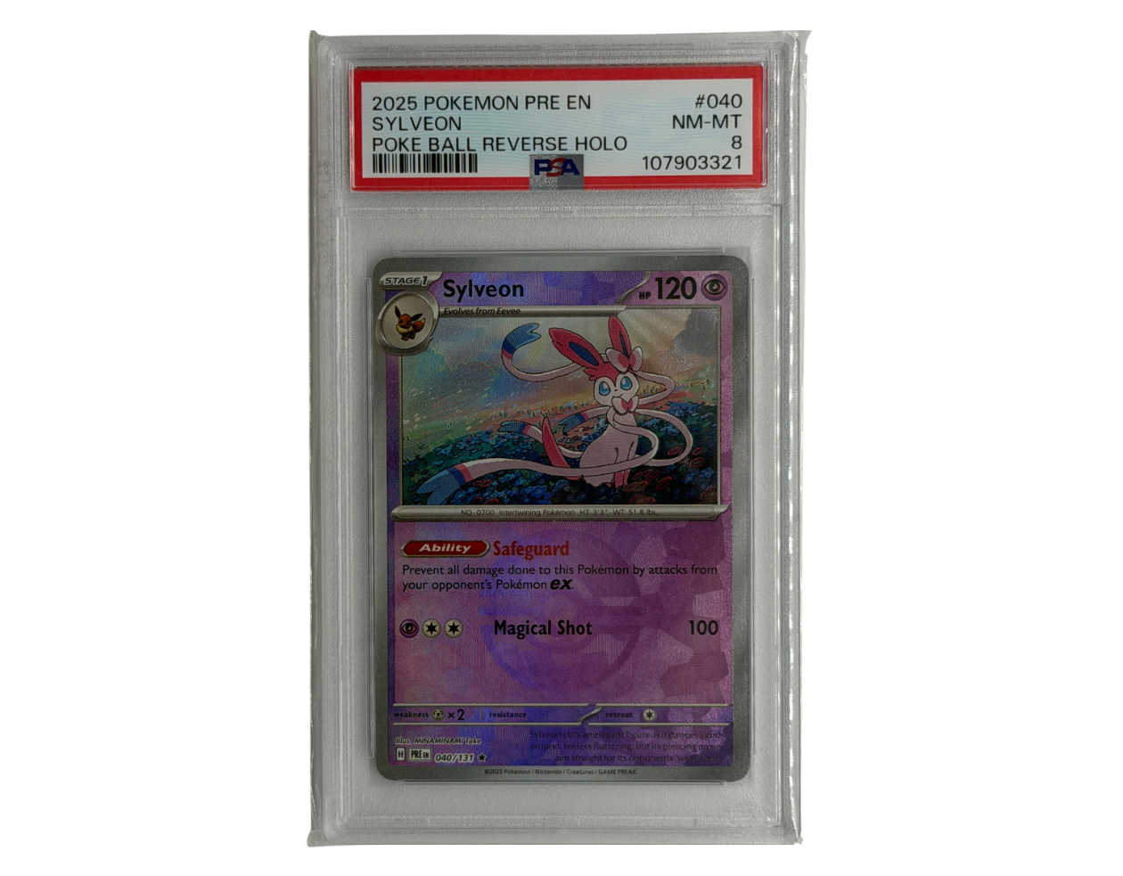 Pokémon Sylveon (PRE 040) - PSA 8 - Prismatic Evolutions