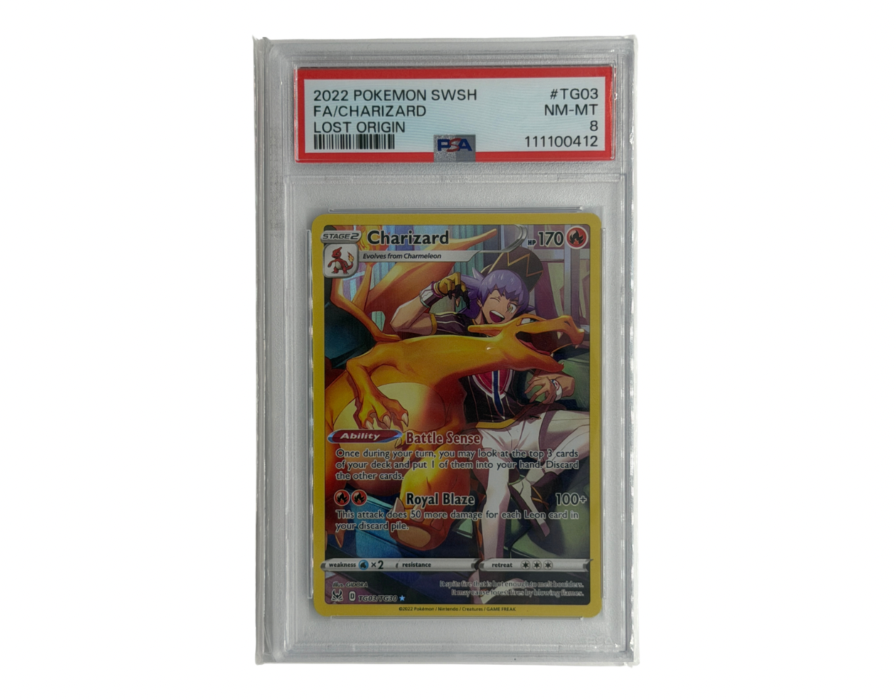 Pokémon Charizard (LOR TG03) - PSA 8 - Lost Origin