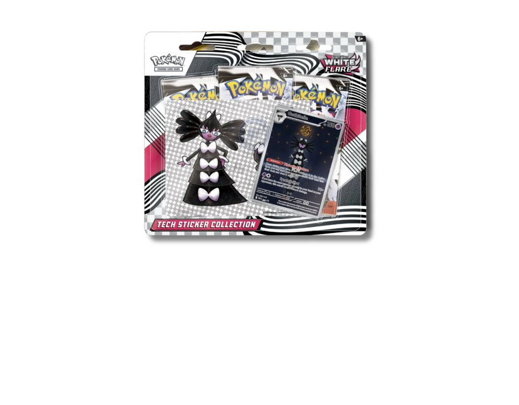 Pokemon TCG White Flare SV10.5 3-Pack Tech Sticker Collection – Factory Sealed (2025)