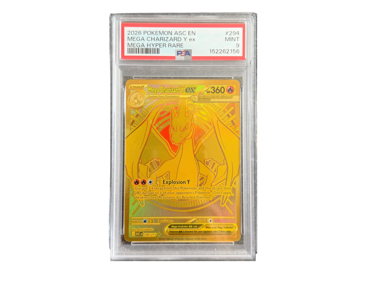 Pokémon Mega Charizard Y ex (ASC 294) - PSA 9 - Ascended Heroes