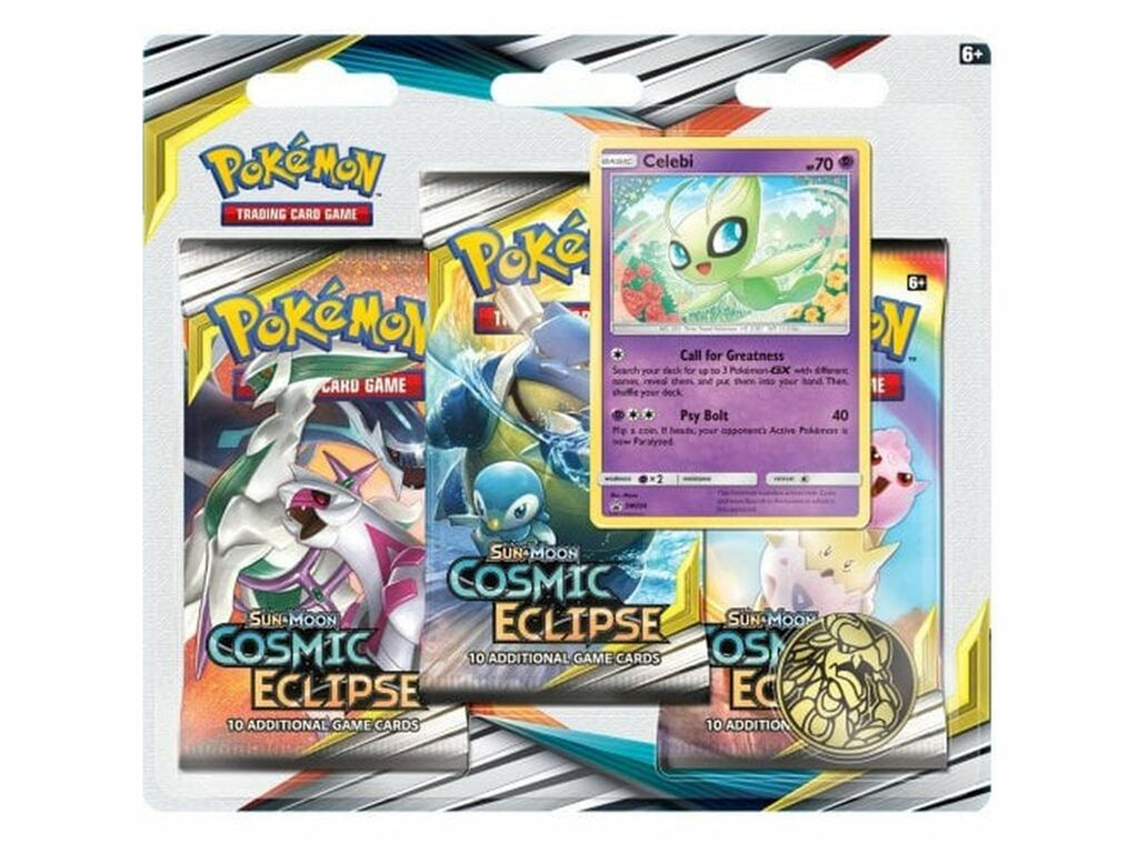 Pokemon TCG Sun & Moon: Cosmic Eclipse 3 Pack Blister - Celebi