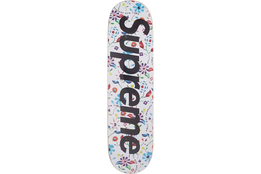 Supreme Airbrushed Floral Skateboard Deck White