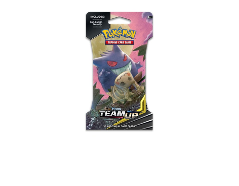 Pokémon Team Up Sleeved Blister booster pack (Gengar/Mimikyu art)