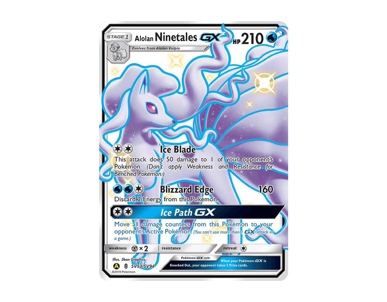 Alolan Ninetales-GX HFSV SV53/94 (Hidden Fates Shiny Vault)