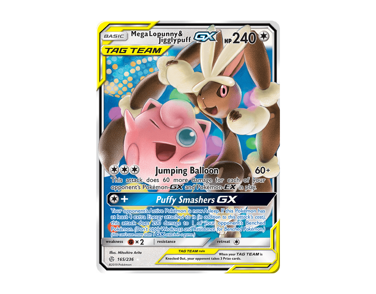 Mega Lopunny & Jigglypuff GX CE 165/236 (Cosmic Eclipse)