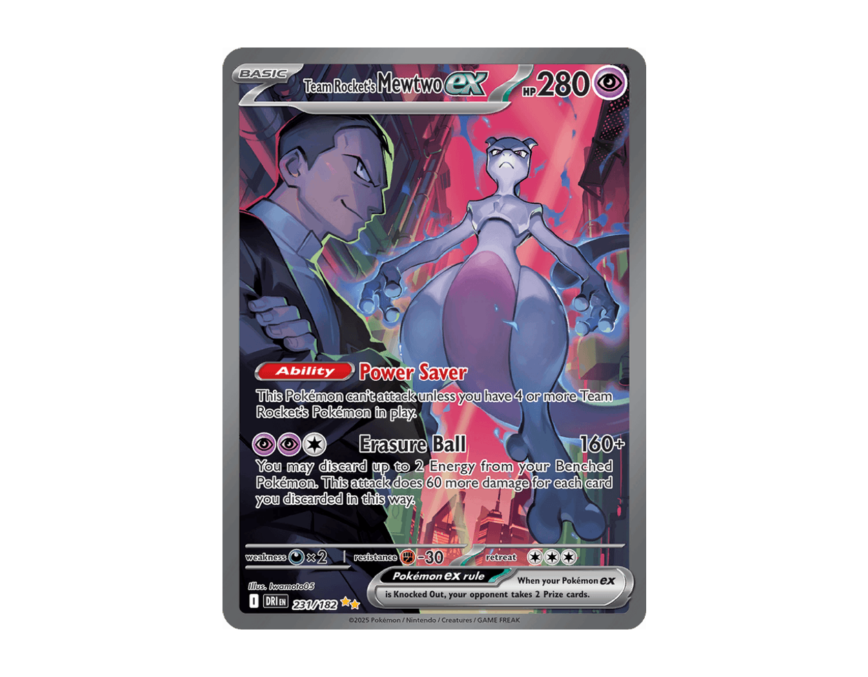 Team Rocket's Mewtwo ex DR 231/182 (Destined Rivals)