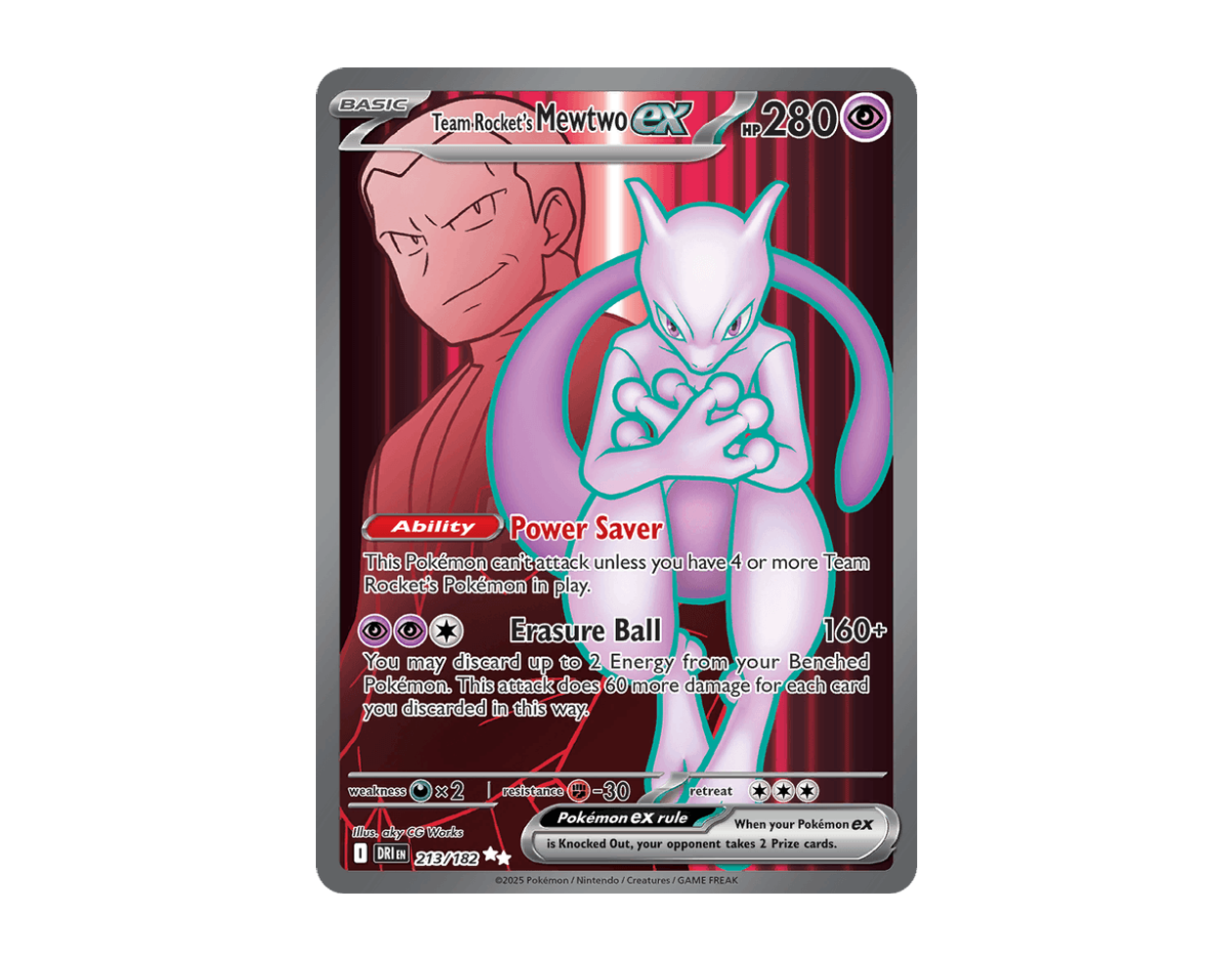 Team Rocket's Mewtwo ex DR 213/182 (Destined Rivals)