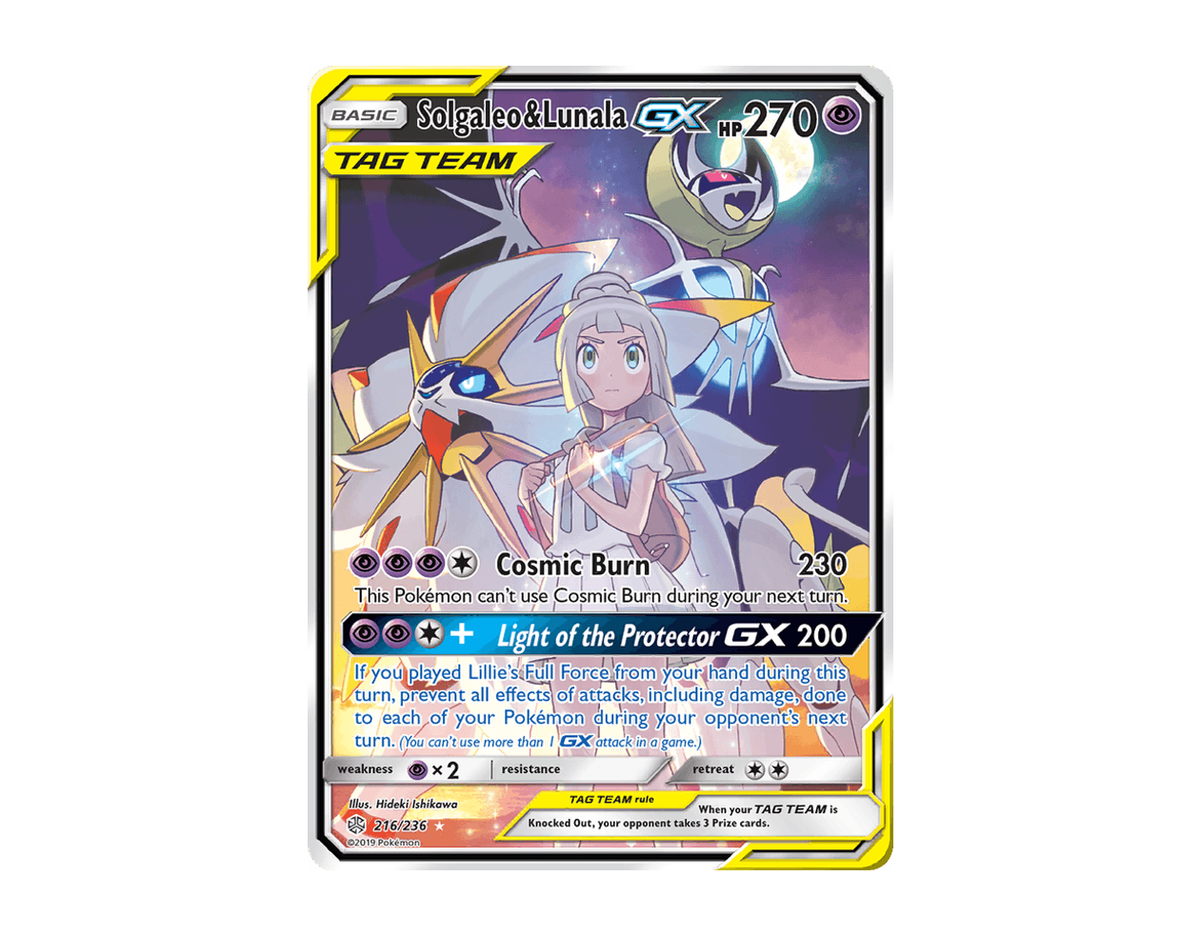 Solgaleo & Lunala GX CE 216/236 (Cosmic Eclipse)