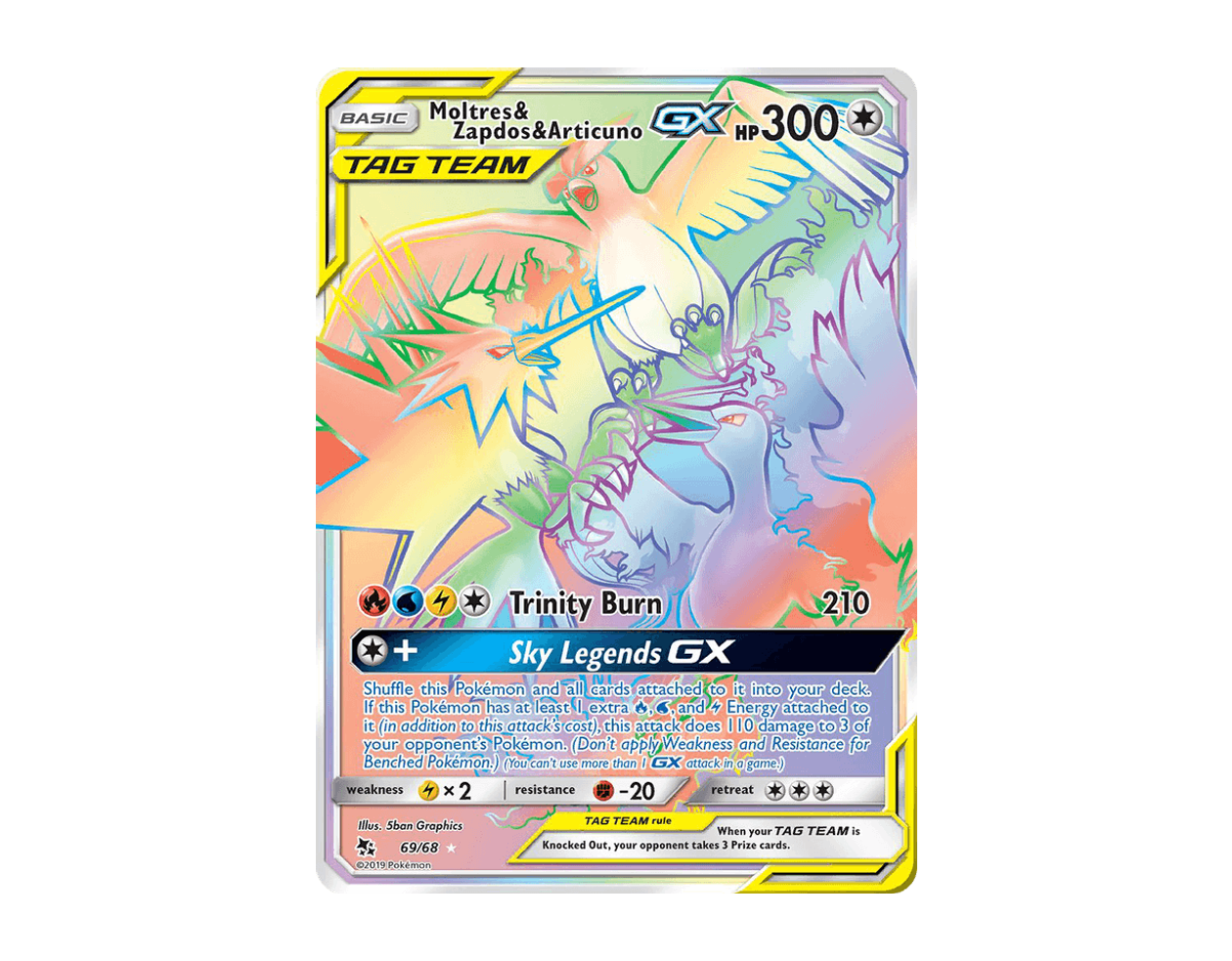 Moltres & Zapdos & Articuno GX HF 69/68 (Hidden Fates)