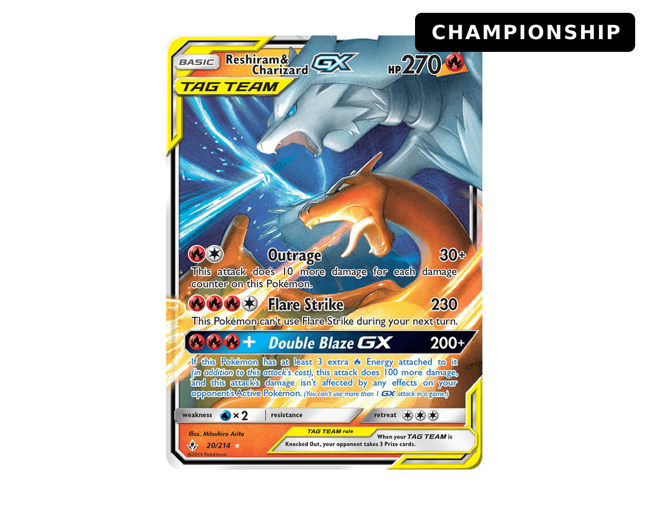 Reshiram & Charizard GX UB 20/214 (Unbroken Bonds) - Championship