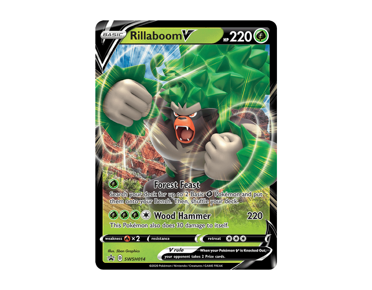 Rillaboom V SBSP SWSH014/307 (SWSH Black Star Promos)
