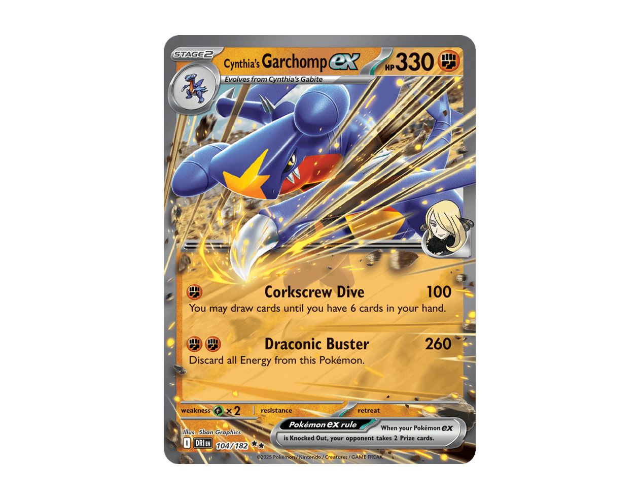 Cynthia's Garchomp ex DR 104/182 (Destined Rivals)
