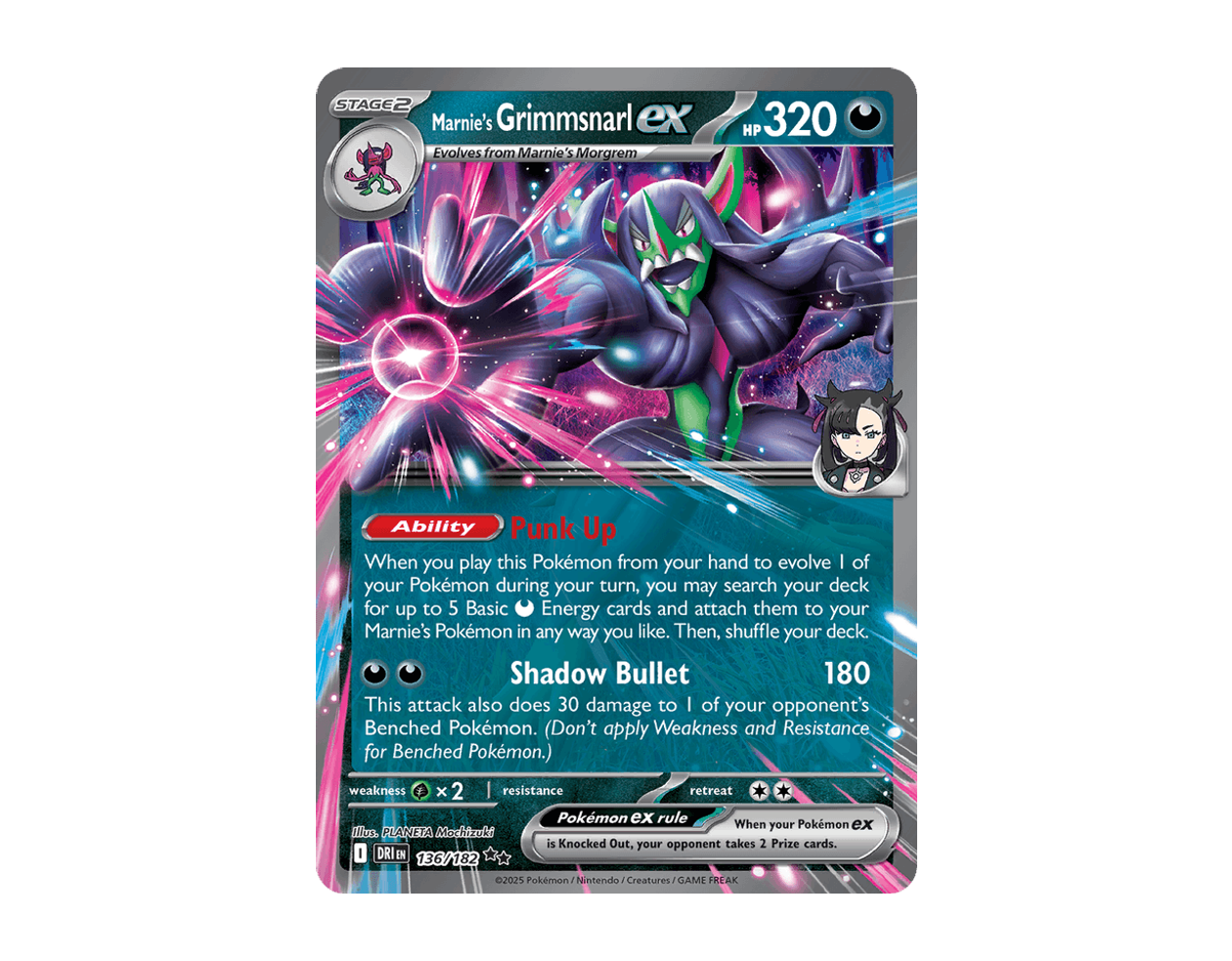 Marnie's Grimmsnarl ex DR 136/182 (Destined Rivals)