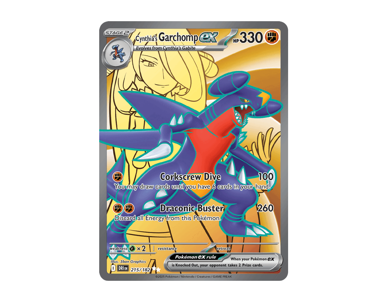 Cynthia's Garchomp ex DR 215/182 (Destined Rivals)