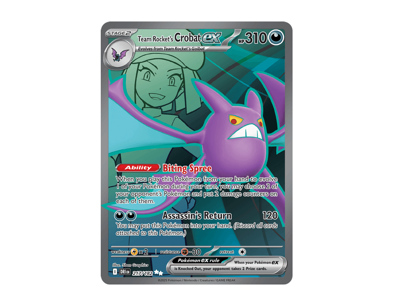 Team Rocket's Crobat ex DR 217/182 (Destined Rivals)
