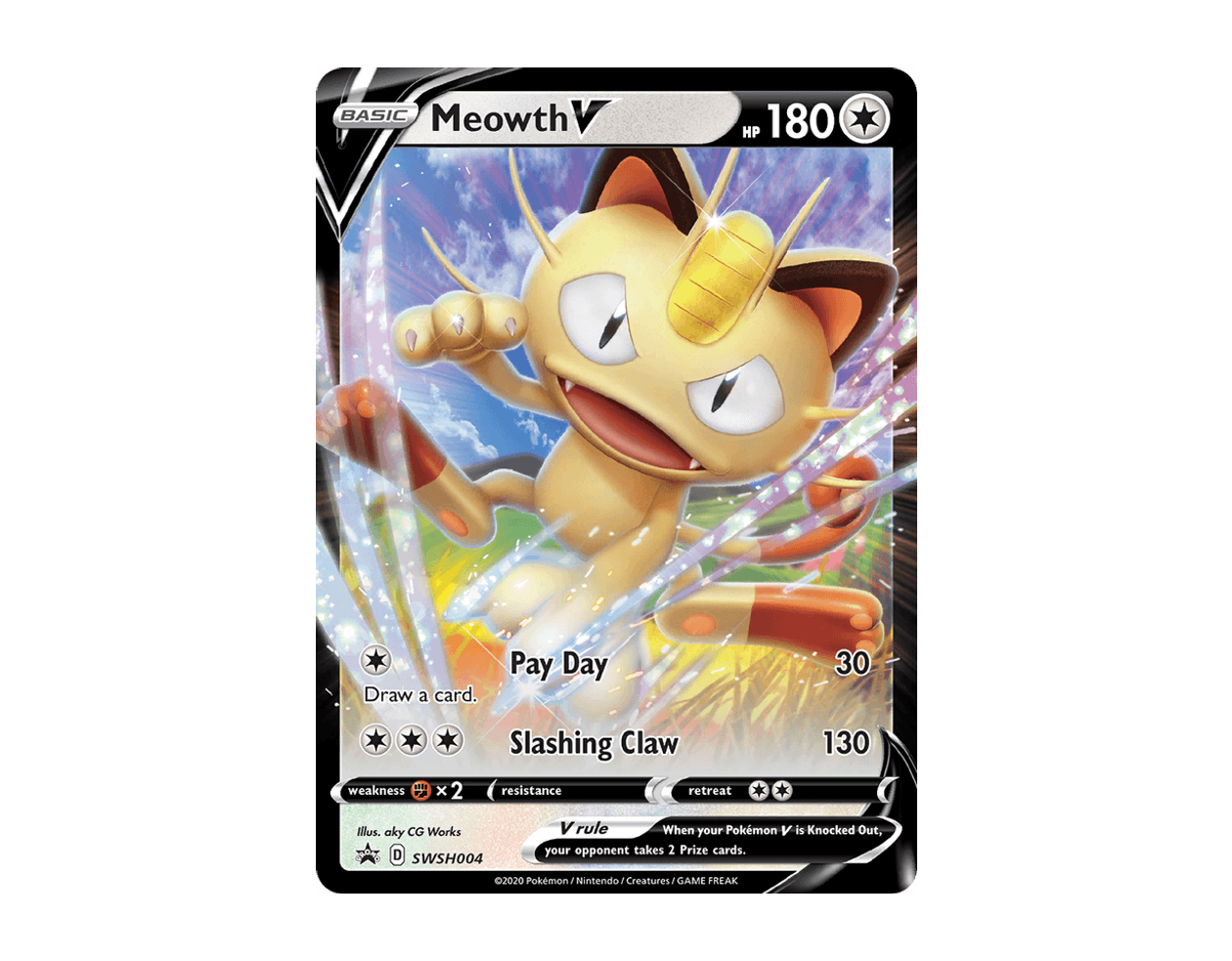 Meowth V SBSP SWSH004/307 (SWSH Black Star Promos)