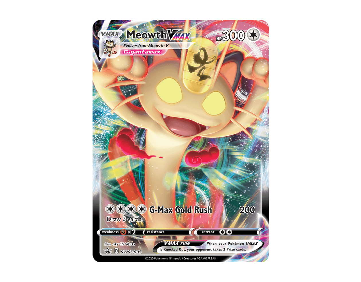 Meowth VMAX SBSP SWSH005/307 (SWSH Black Star Promos)