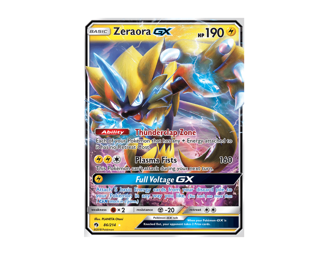 Zeraora GX LT 86/214 (Lost Thunder)