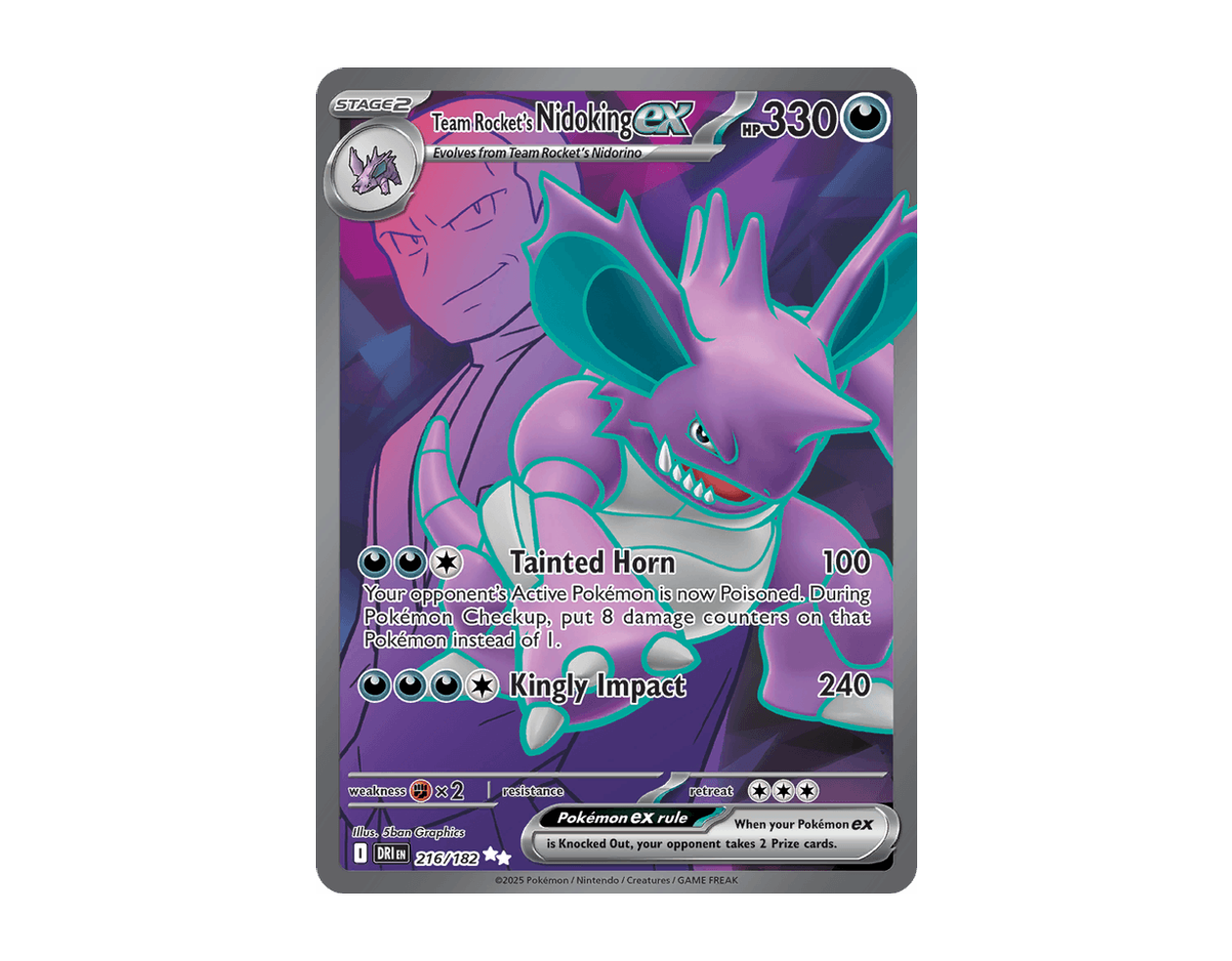 Team Rocket's Nidoking ex DR 216/182 (Destined Rivals)