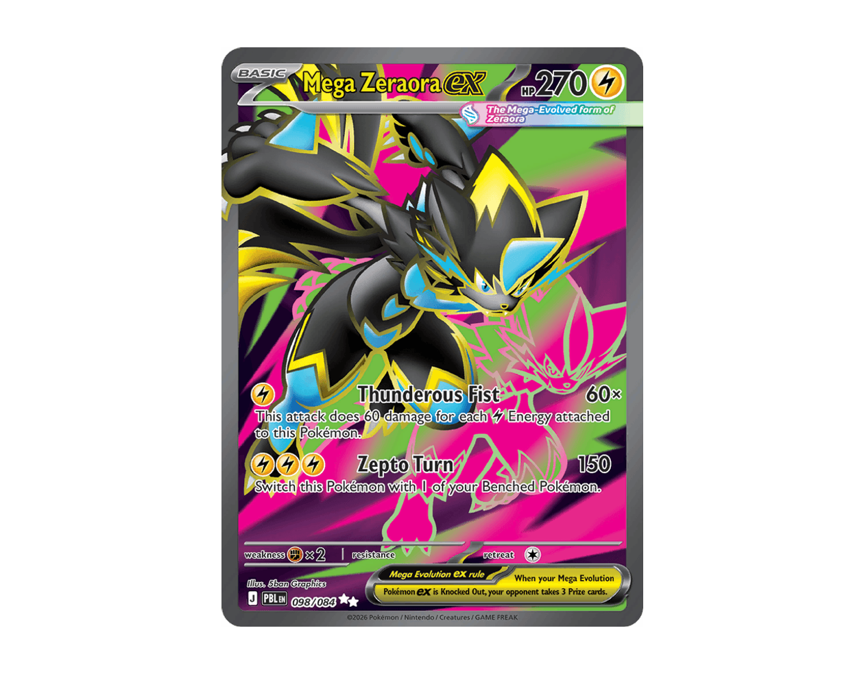 Mega Zeraora ex PB 098/84 (Pitch Black)