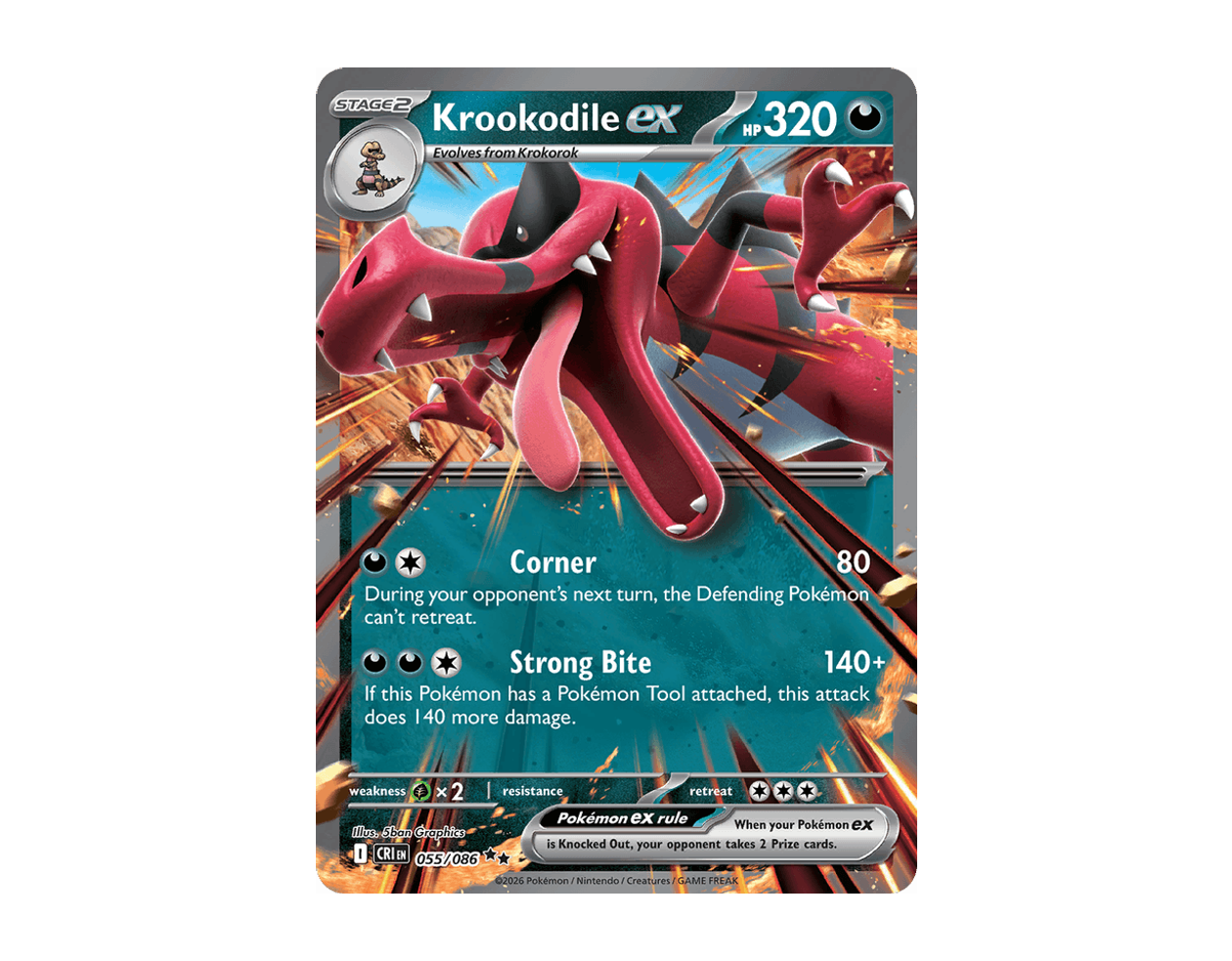 Krookodile ex CR 055/86 (Chaos Rising)