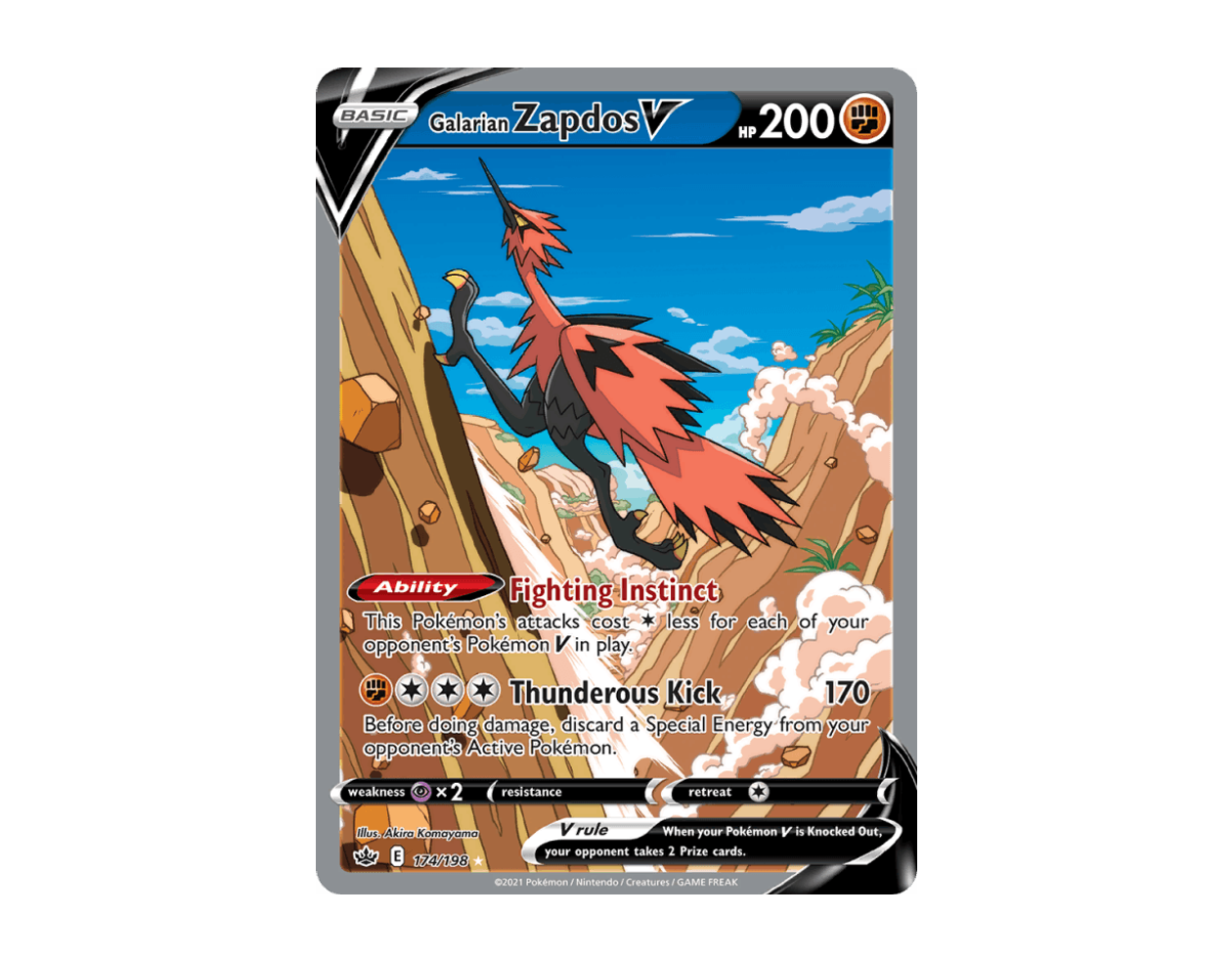Galarian Zapdos V CR 174/198 (Chilling Reign)