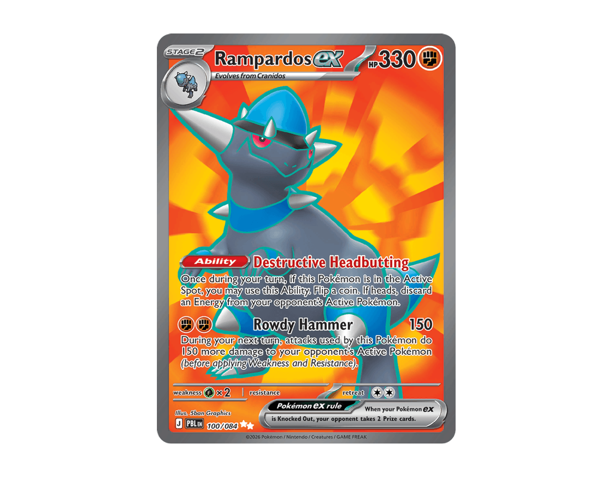 Rampardos ex PB 100/84 (Pitch Black)