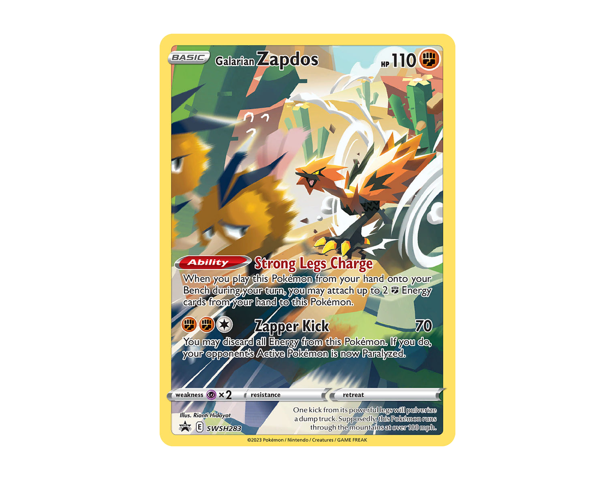 Galarian Zapdos SBSP SWSH283/307 (SWSH Black Star Promos)