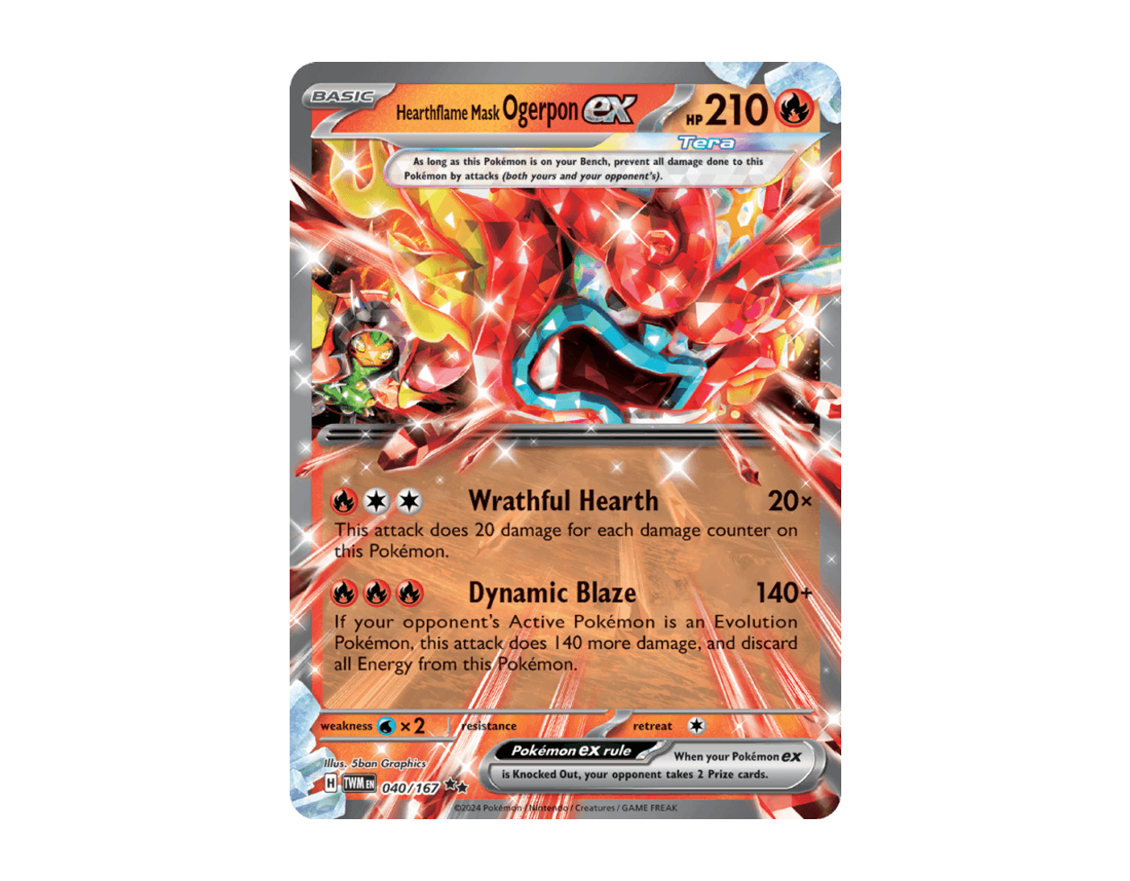 Hearthflame Mask Ogerpon ex TM 040/167 (Twilight Masquerade)
