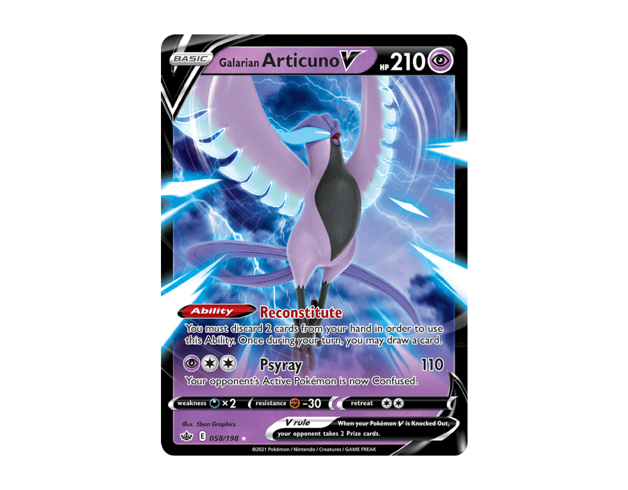 Galarian Articuno V CR 58/198 (Chilling Reign)